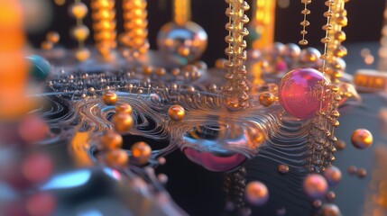 A glowing matrix of interconnected circuits in a vast data grid. 
