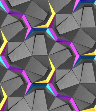 3D pattern of a futuristic hexagon design.