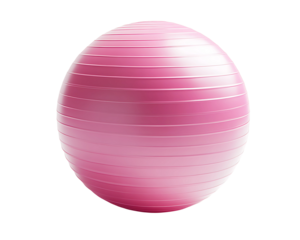 Pink Exercise Ball for Fitness and Stability Training On Isolated White Background