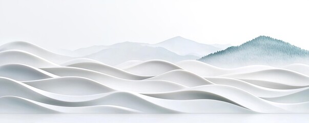 Fototapeta premium Abstract landscape background idea. Elegant abstract waves create a serene and soothing visual atmosphere.