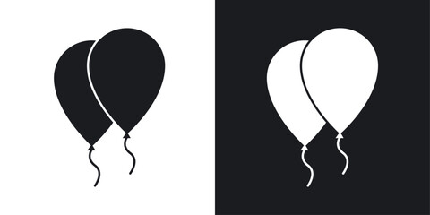 Balloons icons pack in solid style © Abstractor