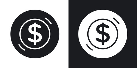 Coin icons pack in solid style