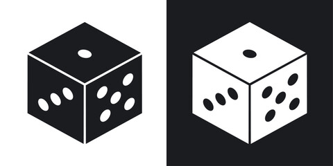 Dice icons pack in solid style