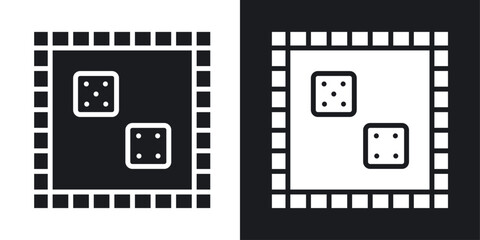 Game board icons pack in solid style