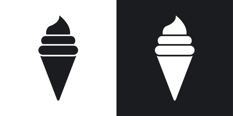 Ice cream icons pack in solid style