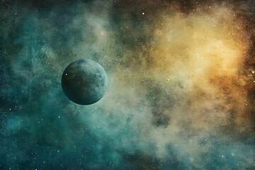 Obraz premium Ethereal Celestial Texture Art Symbolizing Financial Warning and Shares