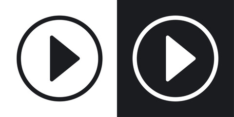 Play icons pack in solid style