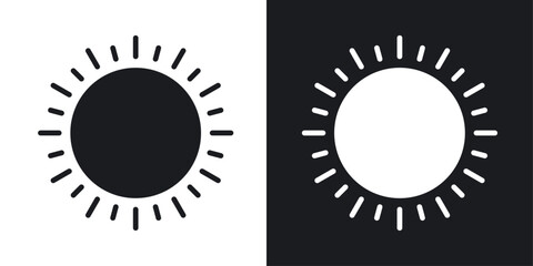 Sun icons pack in solid style