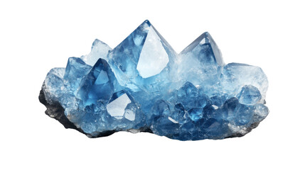 Fototapeta premium blue crystal mineral stone isolated on white background 
