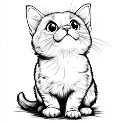 Cute american shorthair cat coloring page simple design indoor fun activity creative expression