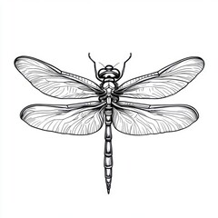 Dragonfly coloring page for kids fun art activity indoor simple design creative learning