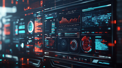 Fototapeta premium Data Visualization & Financial Market Stock (Generative Ai)