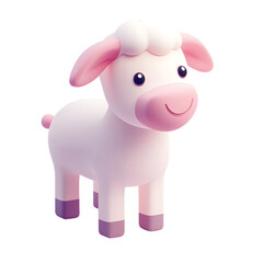 Adorable 3D Cartoon Sheep Character