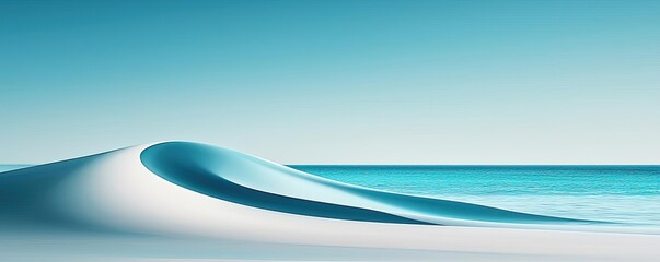 Seascape abstract background concept. A serene landscape featuring smooth sands and tranquil blue ocean waves.