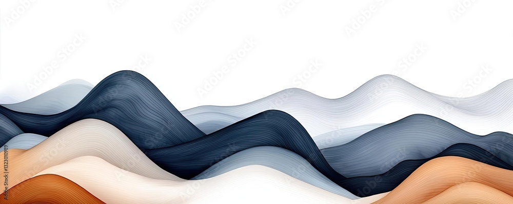 Aufkleber ink illustration abstract background concept. abstract wavy patterns in soothing colors create a har