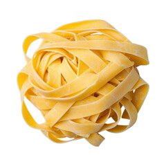Fresh pasta in tangled nest shape, perfect for cooking and serving