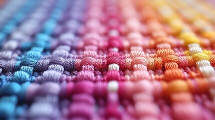 Obraz premium Vibrant Rainbow Colored Textile Fabric Texture Close Up Detail Shot