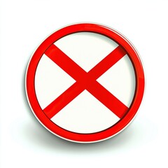 Fototapeta premium Red circle cross symbol, prohibition sign.