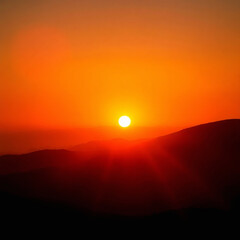Breathtaking sunset over a tranquil landscape