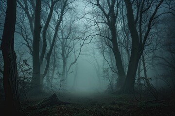 Fototapeta premium Enchanted Forest of Haunting Shadows and Whimsical Fear