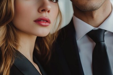 partial view of passionate businessman and businesswoman at workplace in office