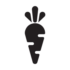 Obraz premium Minimalist Carrot Silhouette for Healthy Eating and Organic Food Designs