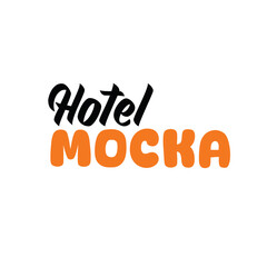 Hotel and Cafe logo design in black and orange colour