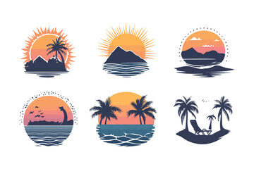 set of summer icons