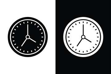 Flat Clock Icon. Elegant Time Illustrations for UI & Branding