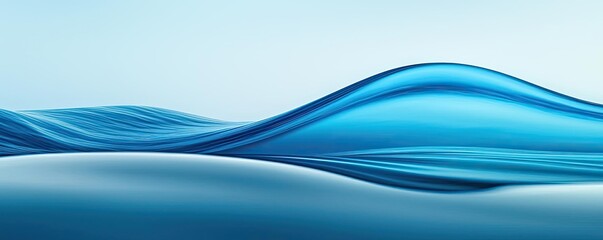 Waterscape abstract background concept. Serene blue waves create a calming atmosphere, ideal for relaxation and tranquility.