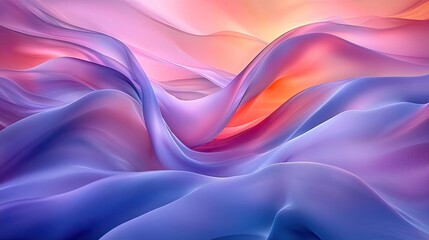 Obraz premium Vibrant color art abstract background idea. A serene abstract landscape featuring flowing waves of pastel colors.