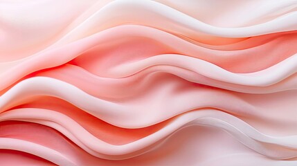 Fototapeta premium Pastel color illustration abstract background idea. Elegant pink fabric drapes softly, creating a smooth and flowing texture.