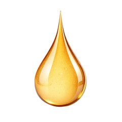 Golden Drop of Liquid isolated on transparent background  
