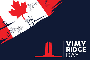 Vimy Ridge National Remembrance Day greetings in Canada vector