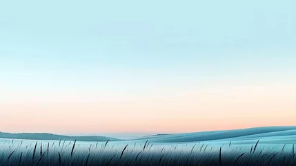 Gardinen Pastel color illustration abstract background idea. Breathtaking serene landscape with gentle hills and soft pastel tones at sunset. © Jiraporn