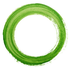 Abstract Green Watercolor Circle isolated on transparent background  
