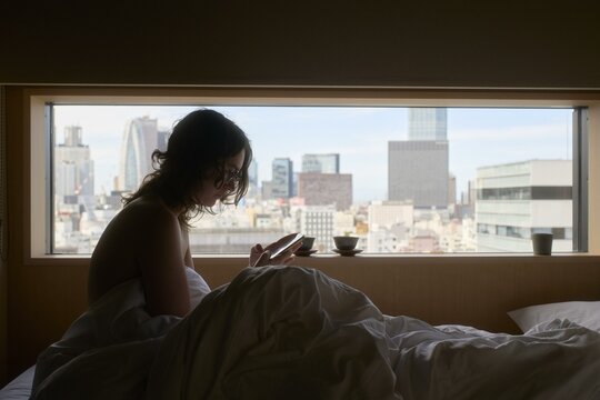 Enjoying a peaceful morning in a Tokyo hotel with a stunning view