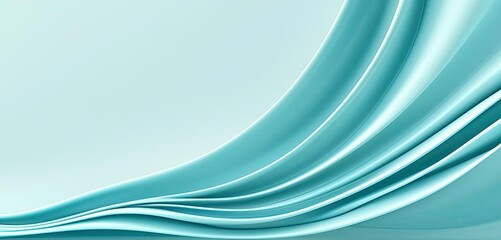 Waterscape abstract background concept. Elegant flowing teal fabric creates a soft and modern backdrop for design.