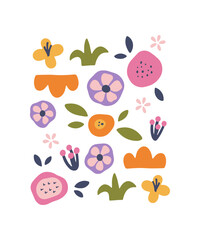 Abstract hand drawn funky vector poster.