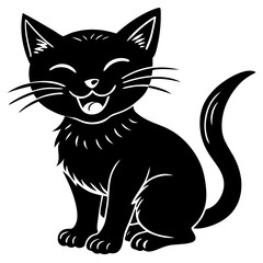 A cat trying to lick it's own face 