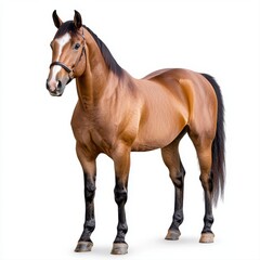 Obraz premium Chestnut Horse Portrait Against White Background