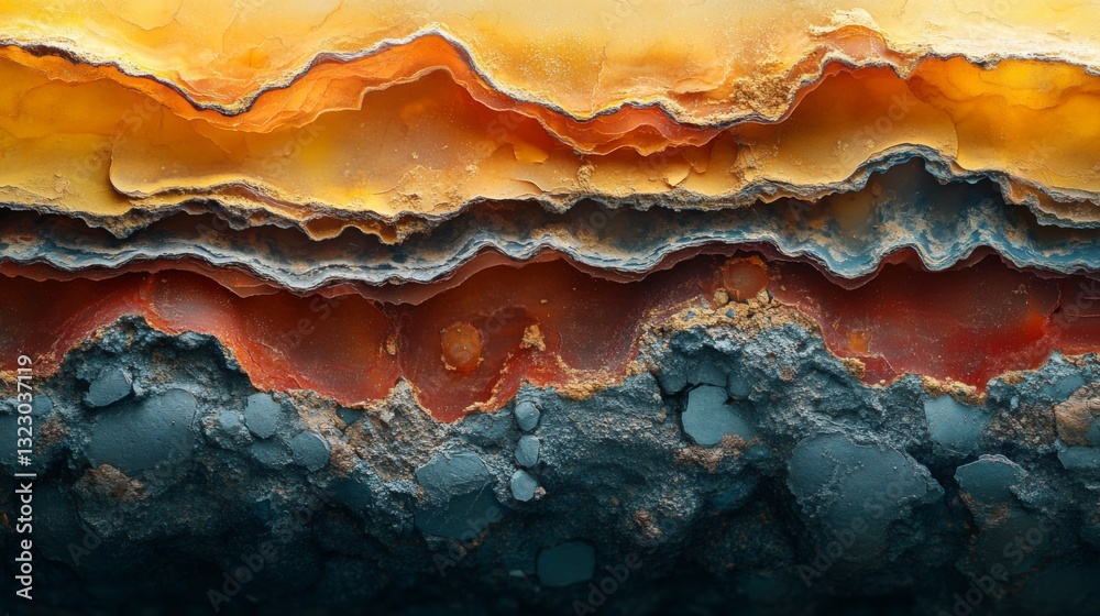 Aufkleber vibrant layers of minerals display a rich interplay of colors and textures. the striking contrast hi