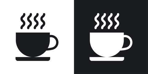Coffee icons set in flat filled style.