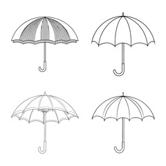Umbrella or rain shield outline coloring book page