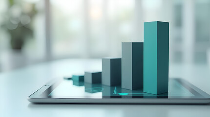 Digital Growth Chart on Tablet — Data Analytics and Business Visualization