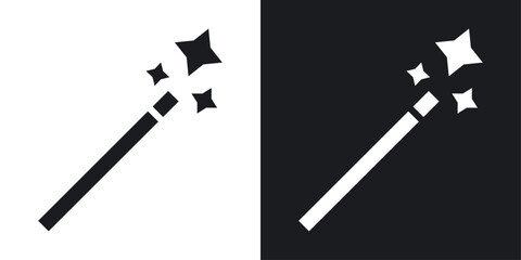 Magic wand icons set in flat filled style.