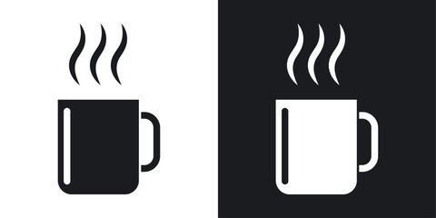 Mug icons set in flat filled style.