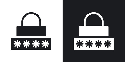 Password icons set in flat filled style.