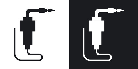 Welding icons set in flat filled style.