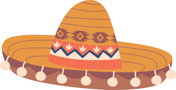 Mexico colorful sombrero hat vector illustration